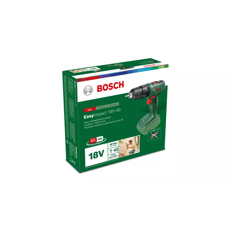 Bosch EasyImpact 18V 40 1630 RPM pikaistukka 1,4 kg vihreä