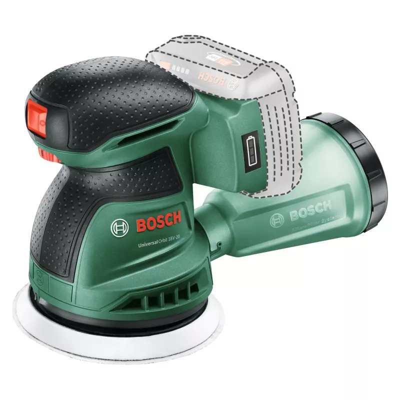 Bosch UniversalOrbit 18V-20 (BareTool), epäkeskohiomakone, orbital, vihreä, Saksa, akku, 18 V