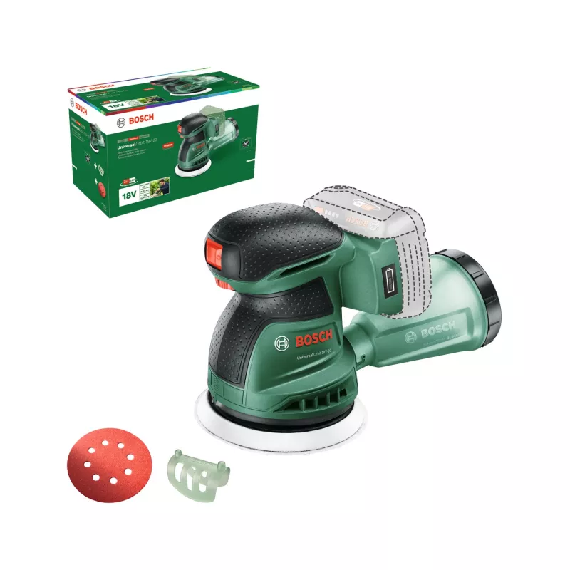 Bosch UniversalOrbit 18V-20 (BareTool), epäkeskohiomakone, orbital, vihreä, Saksa, akku, 18 V