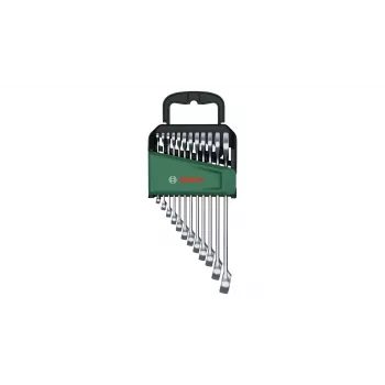 Bosch 1 600 A02 Z9D, 6,7,8,9,10,11,12,13,14,15,17,19 mm, ruostumaton teräs, kromi-vanadiiniteräs, satiini, 12 kpl