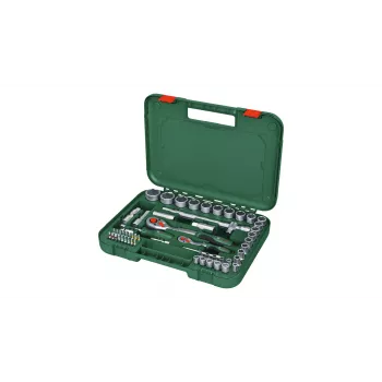 Bosch 1600A02Z9G 1/2 + 1/4 räikkä- ja hylsysarja, 56 kpl, vihreä