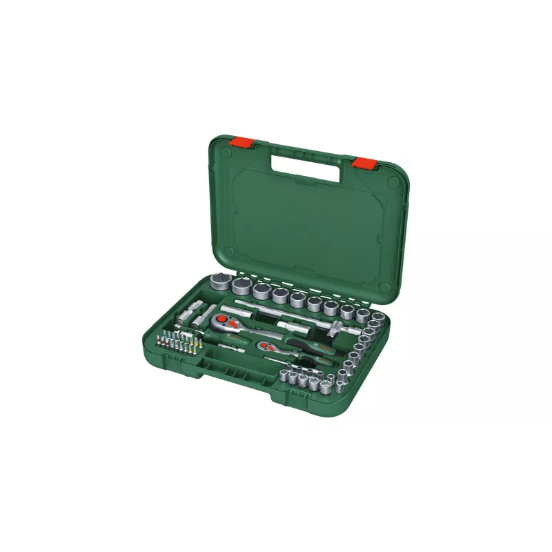 Bosch 1600A02Z9G 1/2 + 1/4 räikkä- ja hylsysarja, 56 kpl, vihreä