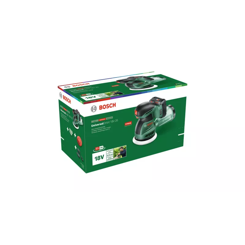 Bosch UniversalOrbit 18V-20 epäkeskohiomakone 23000 OPM musta, vihreä