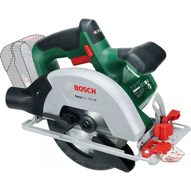 Bosch EasyCirc 18V-48 (runko, pahvipakkaus), puu, vihreä, 25 cm, 4200 kierr./min, 9 cm, 2 cm