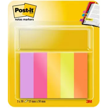 Post-it® muistilappumerkki, suorakaide, vihreä/oranssi/pinkki/violetti/keltainen, 50 arkkia, itseliimautuva