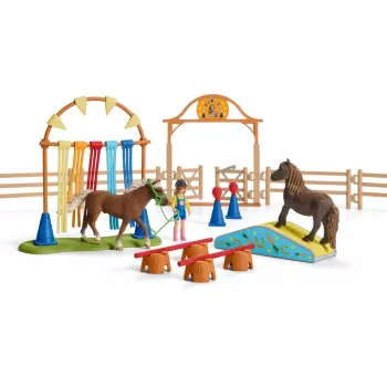 schleich poniagility-harjoitus, agility, maatilan eläimet/maatilalelut, 3 vuotta, monivärinen, muovi