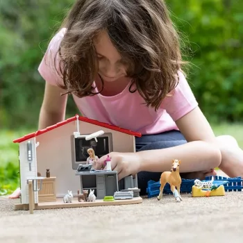 schleich eläinlääkäriasema ja eläimet, maatila, maatilan eläimet / maatilalelut, 3 vuotta, monivärinen