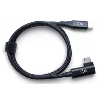 Ochno USB-C - USB-C kulmakaapeli, 0,7 m, musta