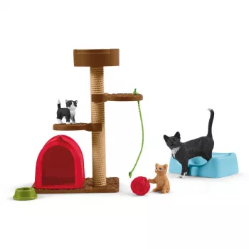 pelisetti Schleich FARM WORLD leikkihauskaa suloisille kissoille
