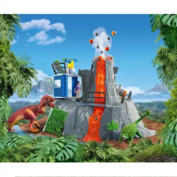 eläin Schleich Dinosaurs Volcano Expedition Base Camp monivärinen 42564