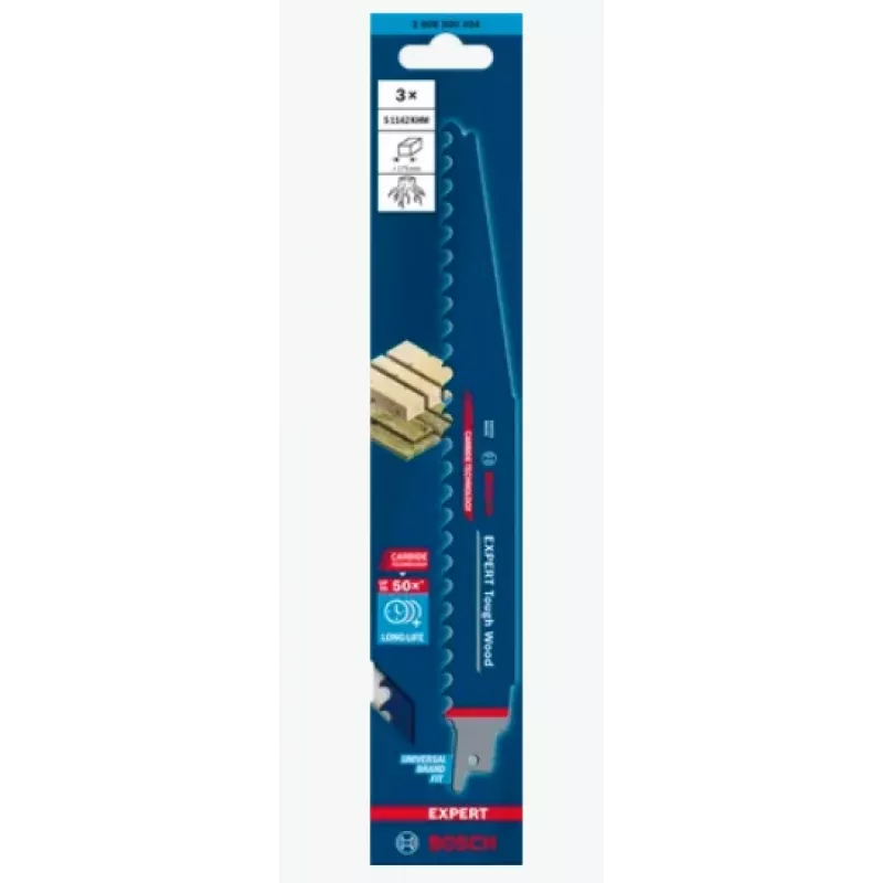 Bosch Expert 2 608 900 404 pistosaha-/rulla-/puukkosahanterä Carbide 3 kpl