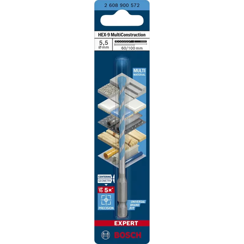 MultiConstruction-pora Bosch EXPERT HEX‑92608900572 5,5 mm halkaisija, 60 mm pituus