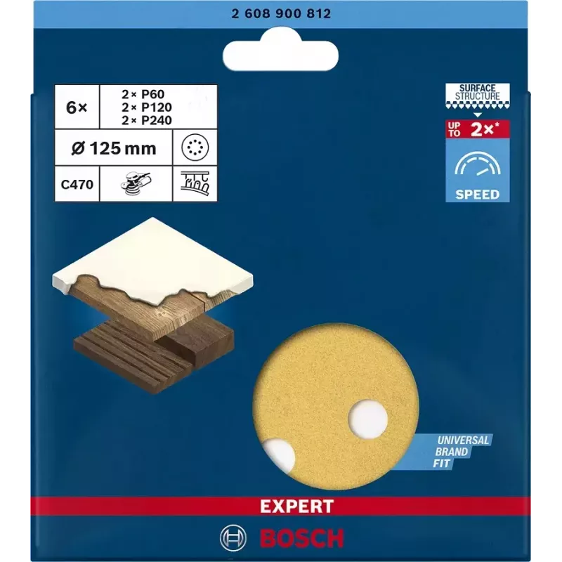 Bosch 2 608 900 812 kiertotyökalun hiomatarvike puu hiomapaperi