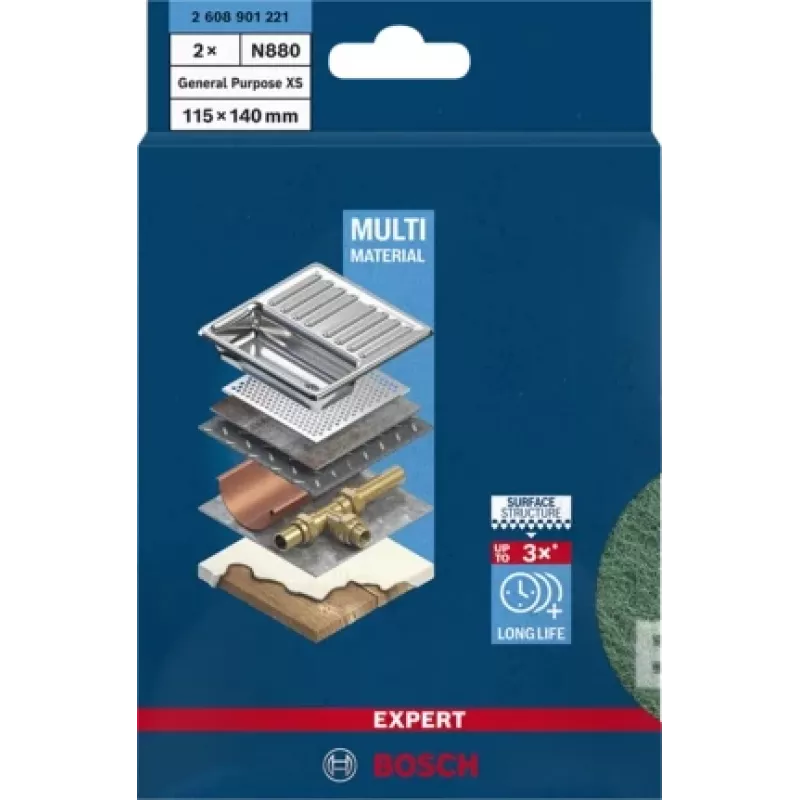 Bosch 2 608 901 221 käsihiomatarvike hiomapadi erittäin hieno rae 2 kpl