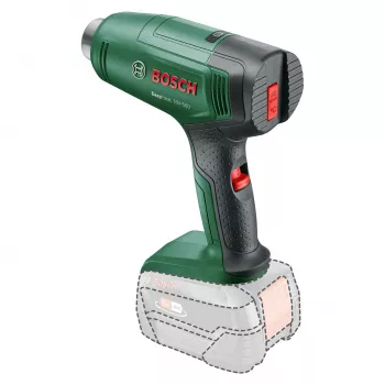Bosch EasyHeat 18V-500 kuumailmapuhallin — langaton, 72 W, 4 Ah akku, 350–450 °C, pistoolikahva, vihreä