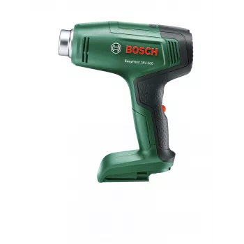 Bosch EasyHeat 18V-500 kuumailmapuhallin — langaton, 72 W, 4 Ah akku, 350–450 °C, pistoolikahva, vihreä