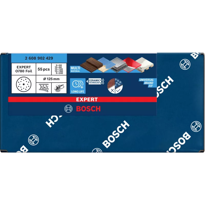Hiomalaikkojen setti Bosch EXP O780 150 mm, 55 kpl
