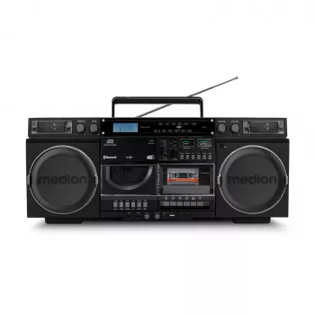 MEDION LIFE P66538 musiikkijärjestelmä — 20 W, 2-tiekaiutin, DAB+/FM/PLL, Bluetooth, LCD-näyttö, musta