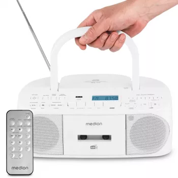 Henkilökohtainen radio MEDION 50079330 – DAB+/FM/PLL-viritin, 6 W RMS, LCD-näyttö, Bluetooth 10 m, 3,5 mm kuuloke
