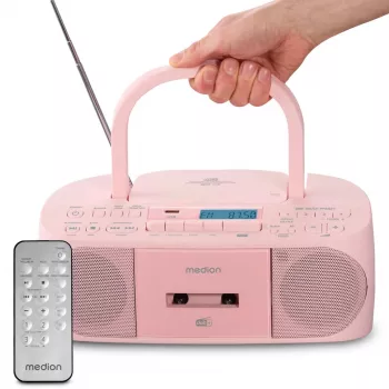 Henkilökohtainen radio MEDION 50079336 — DAB+ FM PLL-viritin, LCD-näyttö, Bluetooth 10 m, 6 W RMS, 3,5 mm lähtö