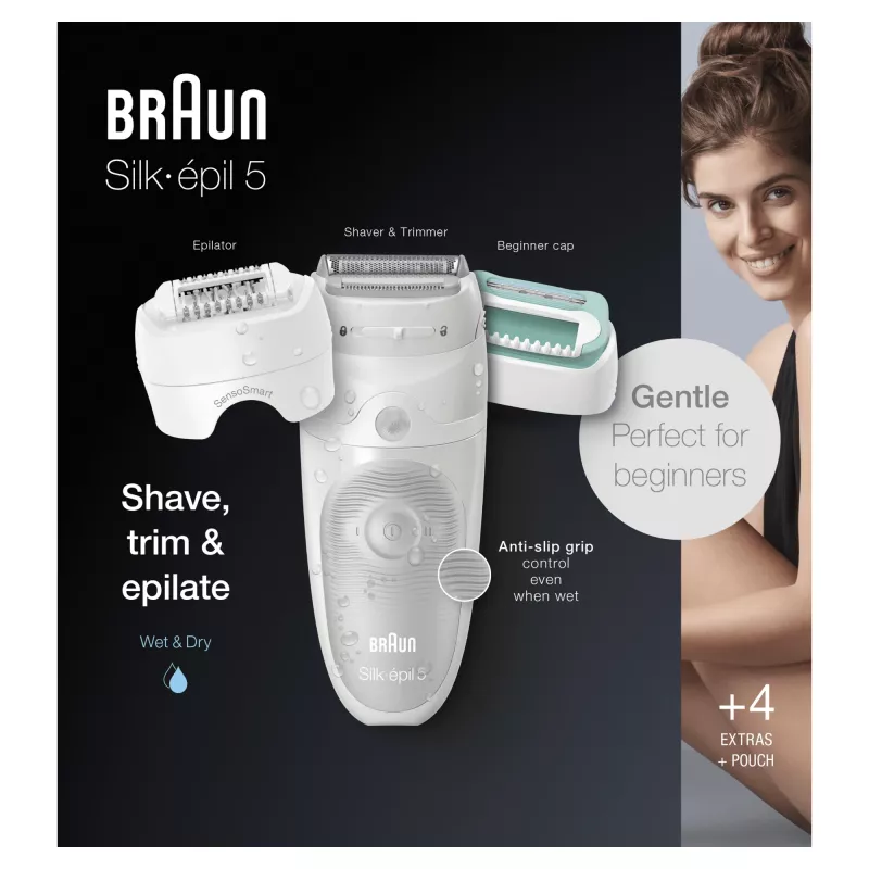 Braun Silk-épil 5 81770430 epilaattori 28 pinsettiä valkoinen