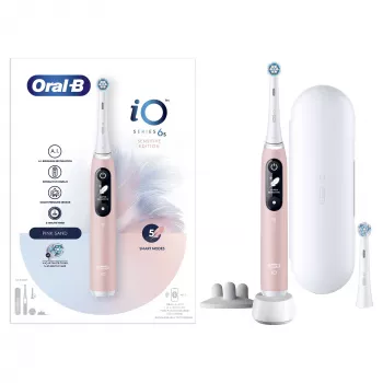 Oral-B iO 6S aikuisten värähtelyhammasharja vaaleanpunainen, valkoinen