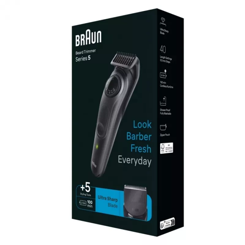 Braun BeardTrimmer 5 BT5420 partatrimmeri akku 40 2 cm musta