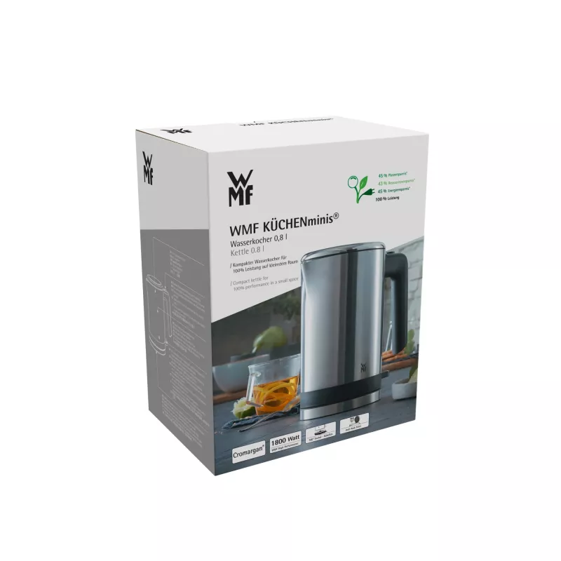 WMF KITCHENminis 0413140011 sähköinen vedenkeitin 0,8 l 1960 W ruostumaton teräs
