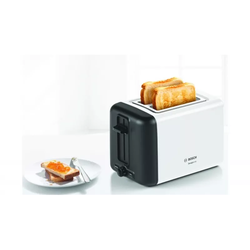Bosch TAT3P421DE leivänpaahdin 2 viipaletta 970 W musta, valkoinen