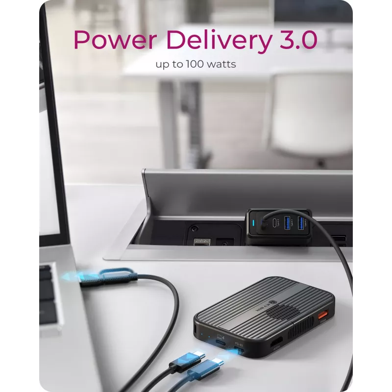 ICY BOX IB-DK4071M-CU31 USB 3.2 Gen 2 (3.1 Gen 1) Type-C musta
