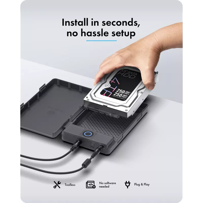 ICY BOX Spade Base 388 kotelo 2,5 tuuman/3,5 tuuman SATA SSD/HDD