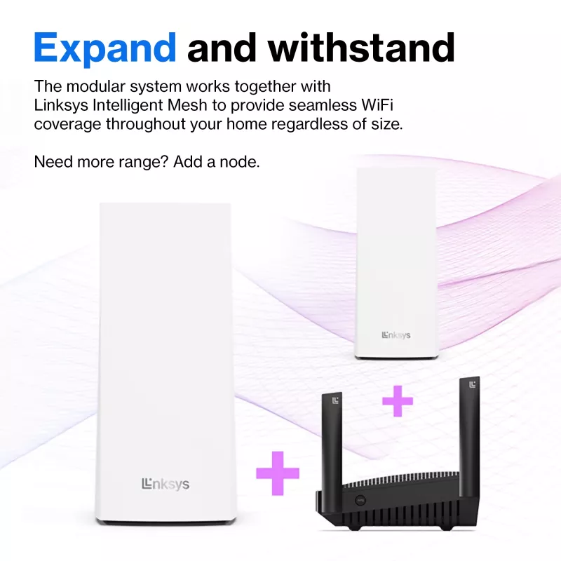 Linksys AX5400 Whole Home Mesh WiFi 6 Dual-Band -järjestelmä, 2 kpl:n pakkaus