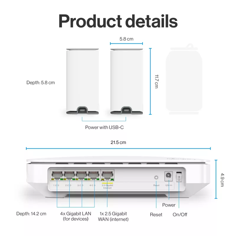 Linksys Velop Micro 6 Mesh -järjestelmä – Dual-Band WiFi 6 AX3000 (3 kpl:n pakkaus)