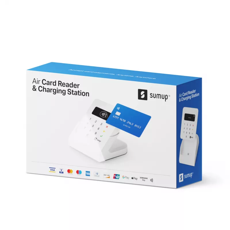 SumUp Air ja latausteline, Bluetooth, lähikommunikaatio (NFC), 1 m, valkoinen, 141 g