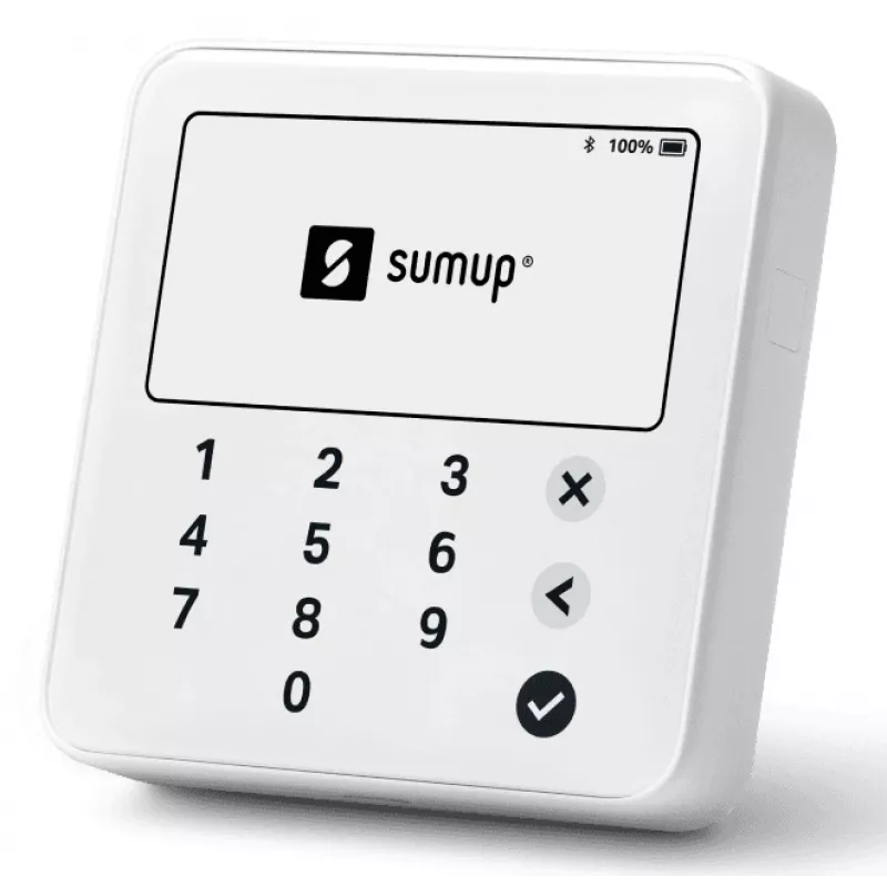 SumUp Solo Lite älykäs kortinlukija akku Bluetooth valkoinen