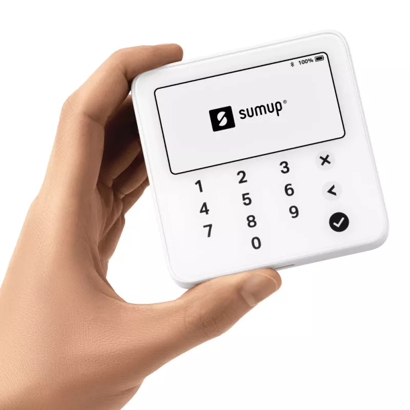 SumUp Solo Lite älykäs kortinlukija akku Bluetooth valkoinen