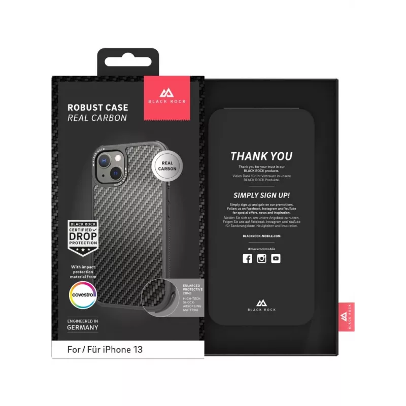 Hama Robust Real Carbon puhelinkotelo 15,5 cm (6,1 tuumaa) kotelo musta