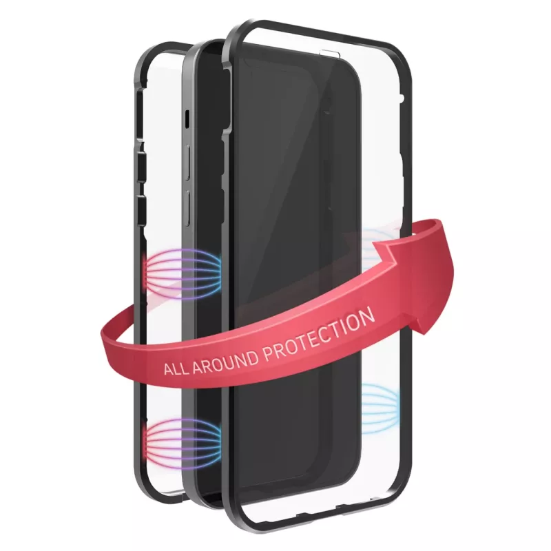 Hama 360° Glas puhelinkotelo kuori musta läpinäkyvä iPhone 14 Pro Max