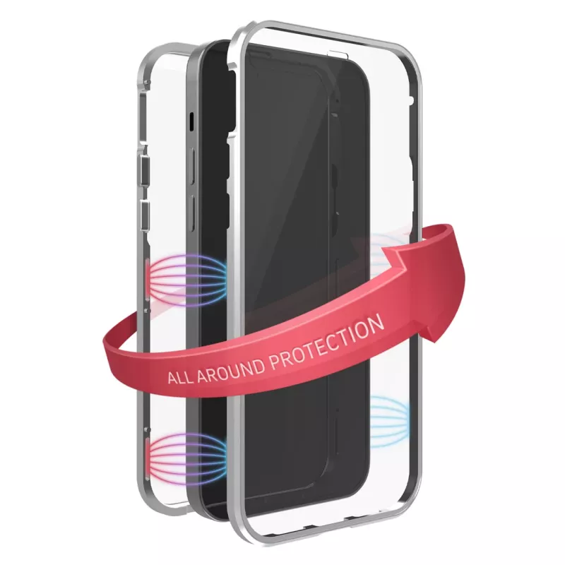 Hama 360° Glass puhelinkotelo suojus hopea läpinäkyvä iPhone 14 Pro Max