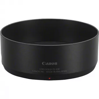 Vastavalosuoja Canon ES-65B RF50mm F1.8 STM -objektiiville — pyöreä, musta