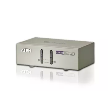 ATEN 2-porttinen USB VGA KVM äänellä (KVM-kaapeli sisältyy), 2048 x 1536 pikseliä, QXGA, 0,142 W, harmaa
