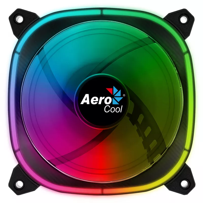 Aerocool ASTRO12 PC-tuuletin 12cm LED RGB tärinänvaimennus 6 Pins musta