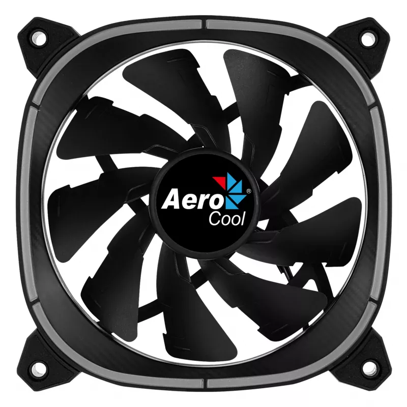 Aerocool ASTRO12 PC-tuuletin 12cm LED RGB tärinänvaimennus 6 Pins musta