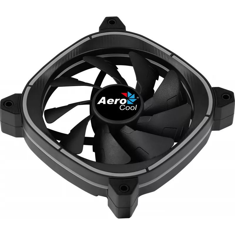 Aerocool ASTRO12 PC-tuuletin 12cm LED RGB tärinänvaimennus 6 Pins musta