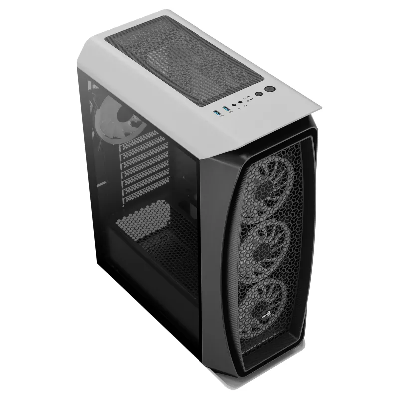 Aerocool AEROONEDUOWHV1 pelikotelo ATX 4xARGB-tuuletin valkoinen