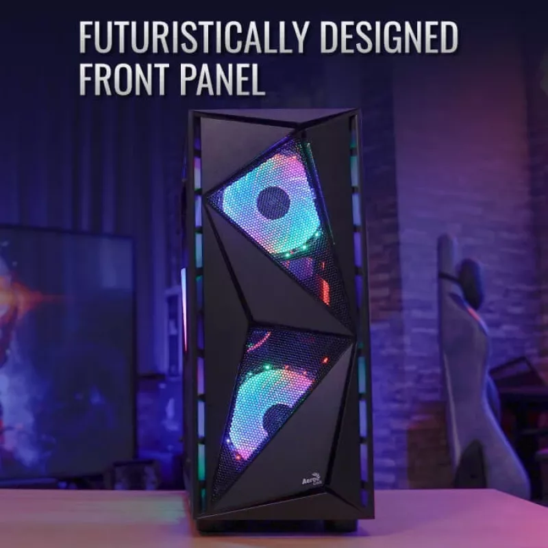 Aerocool Glider karkaistu lasi musta