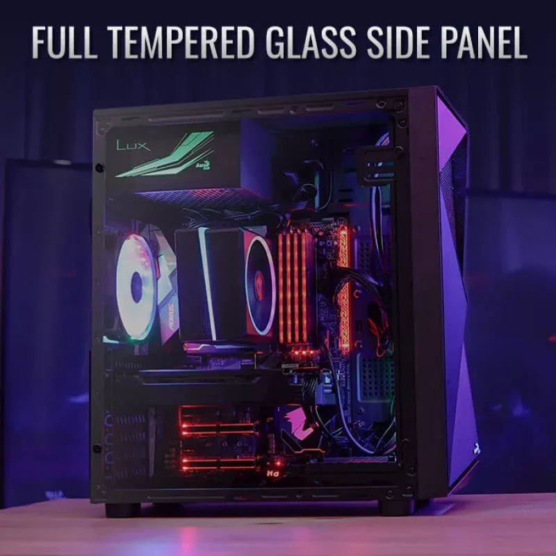 Aerocool Glider karkaistu lasi musta