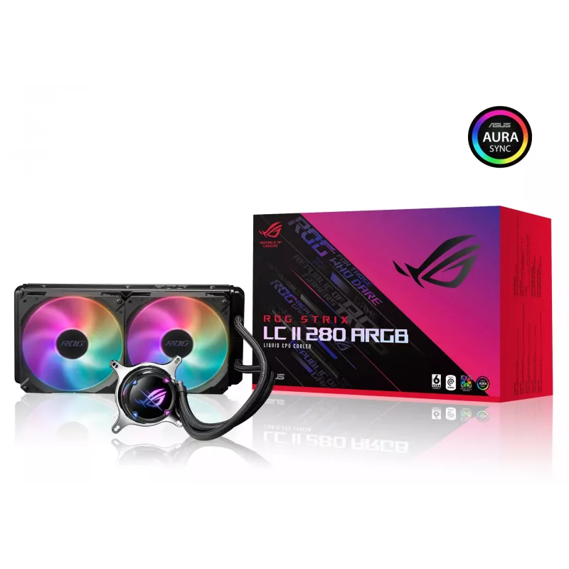 ASUS ROG STRIX LC II 280 ARGB prosessori all-in-one-nestekühdytin 14 cm musta 1 kpl