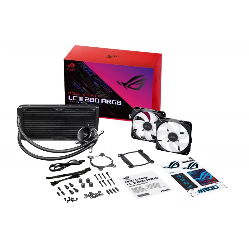 ASUS ROG STRIX LC II 280 ARGB prosessori all-in-one-nestekühdytin 14 cm musta 1 kpl