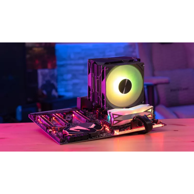 Aerocool Rime 4 Dual -prosessorituuletin 12 cm musta 1 kpl